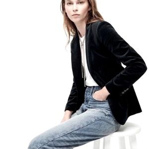 J Crew Parke Black Velvet Blazer